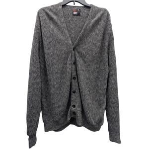 Vintage Grandpa Cardigan Sweater XL Gray Button Down Men's
